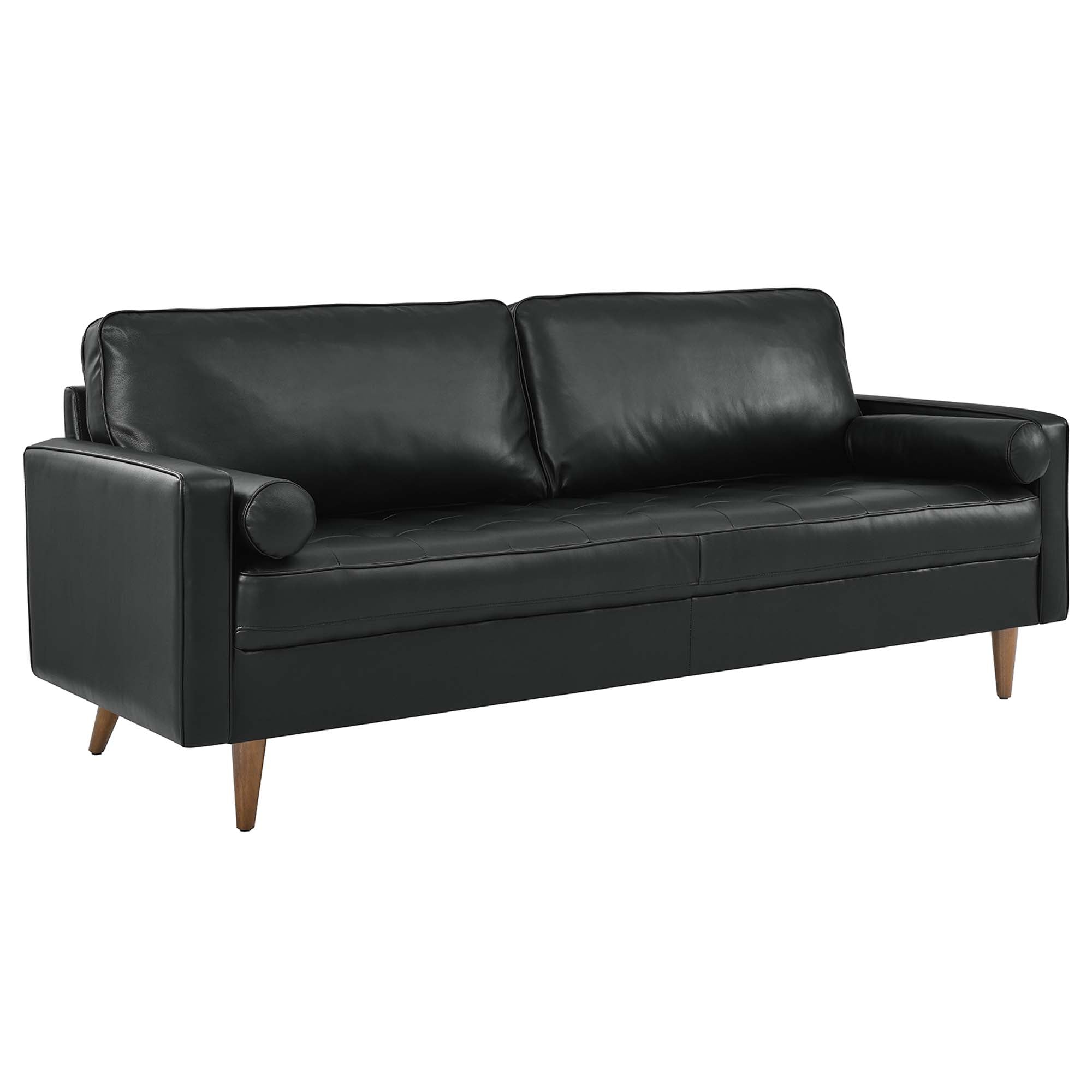 Valour 81" Leather Sofa - Black