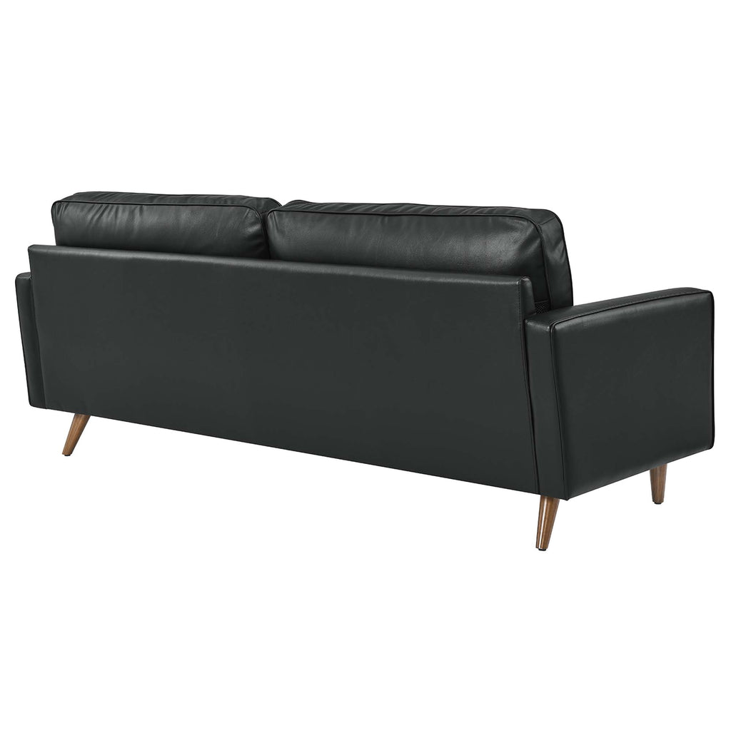 Valour 81" Leather Sofa - Black