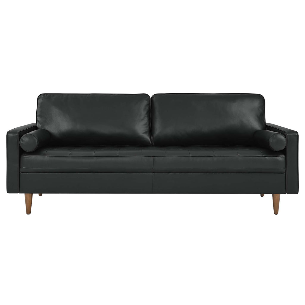 Valour 81" Leather Sofa - Black