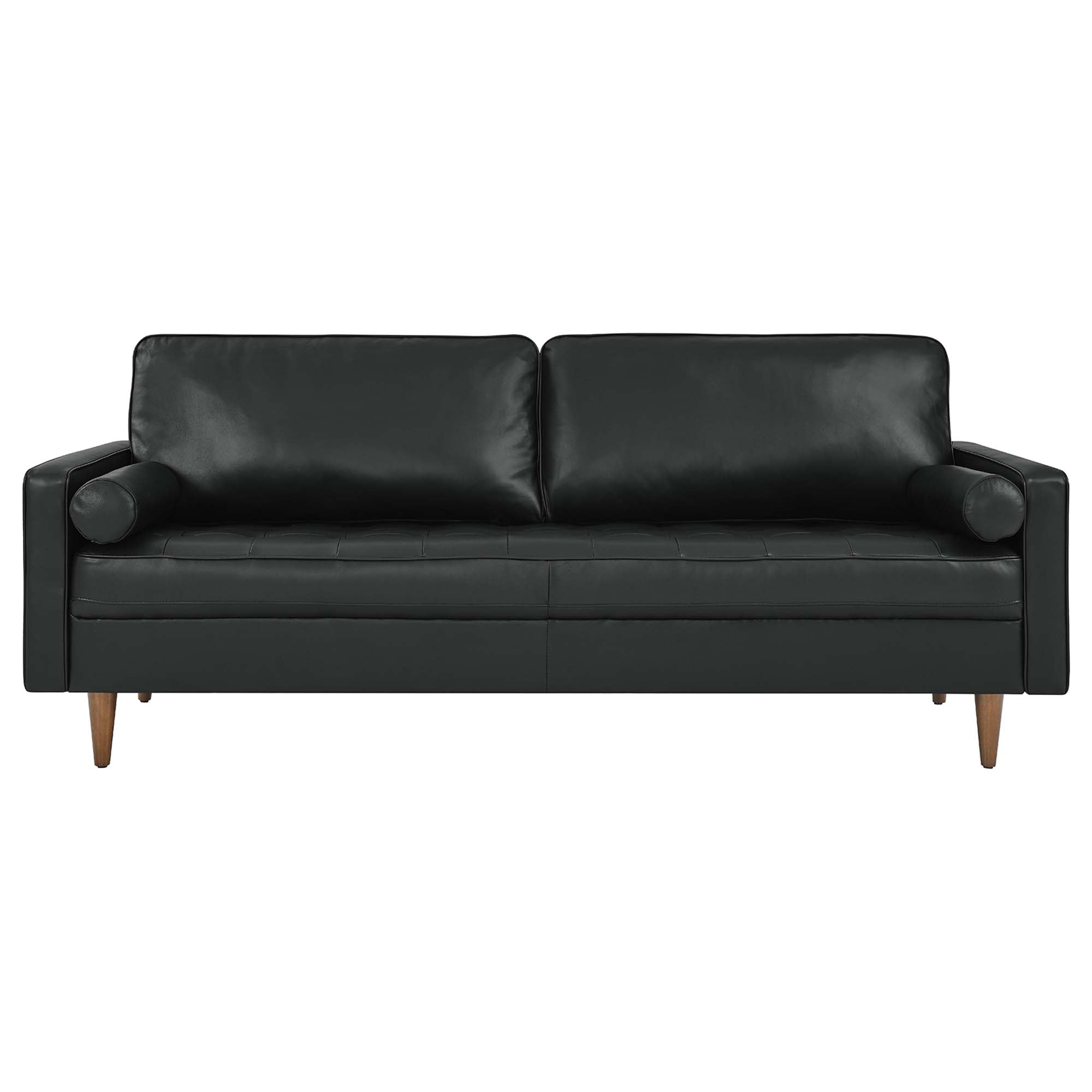 Valour 81" Leather Sofa - Black