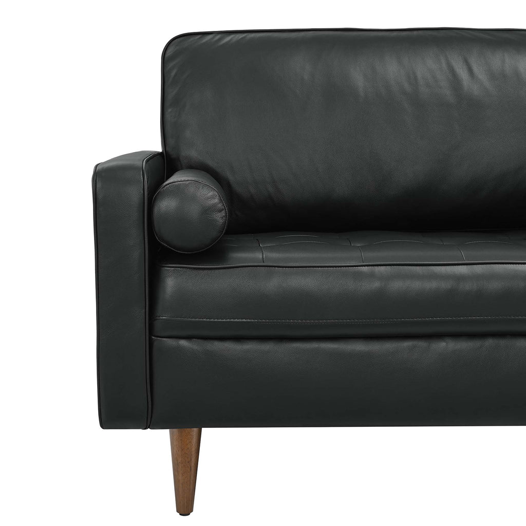 Valour 81" Leather Sofa - Black