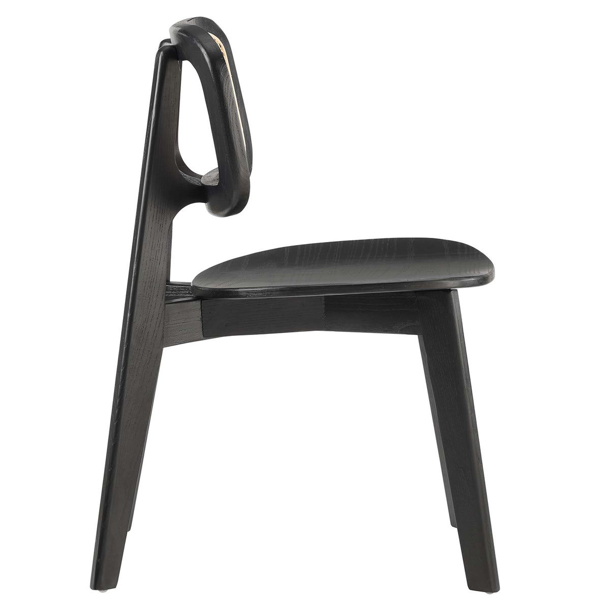 Habitat Wood Dining Side Chair - Black