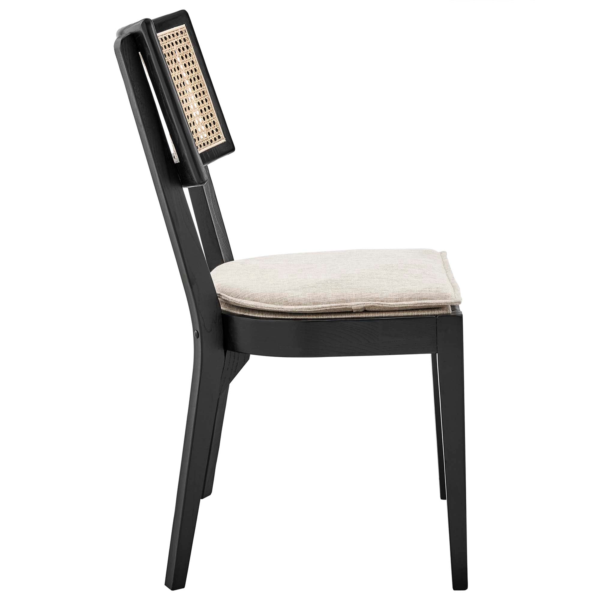 Caledonia Wood Dining Chair - Black Beige