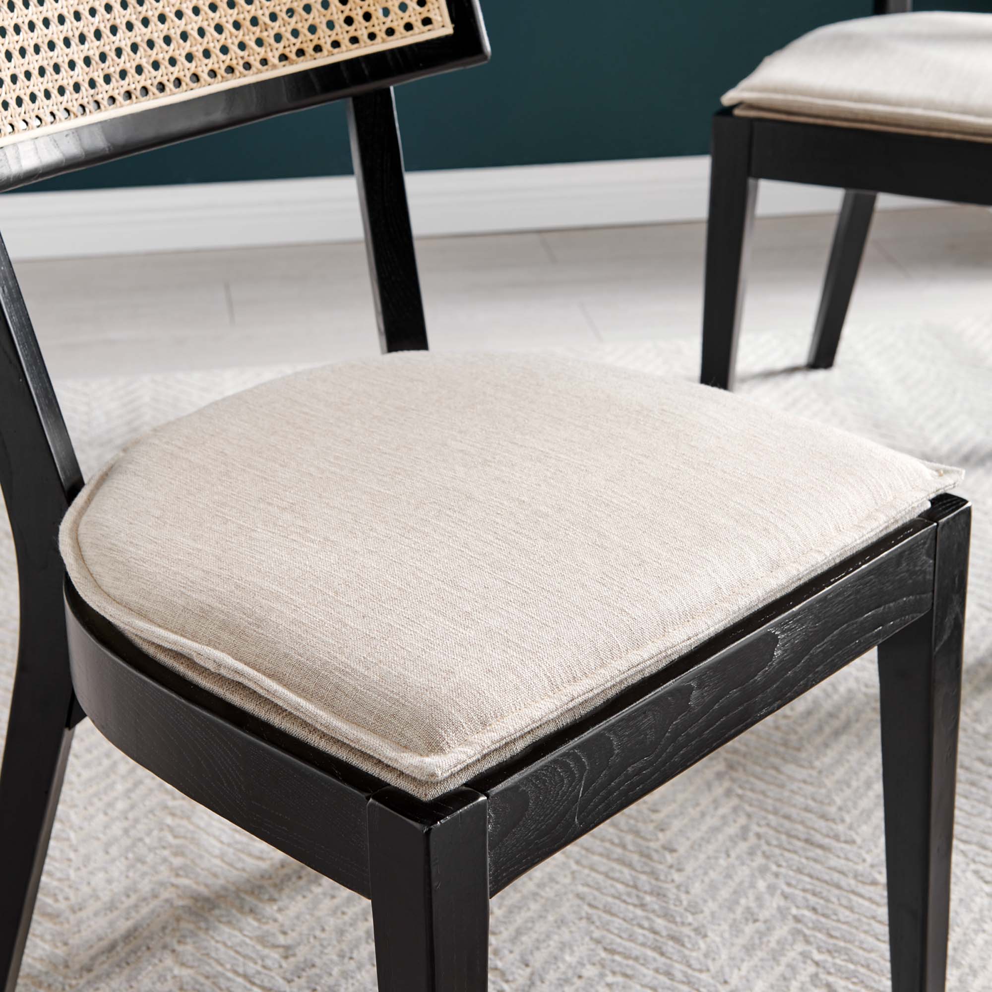 Caledonia Wood Dining Chair - Black Beige