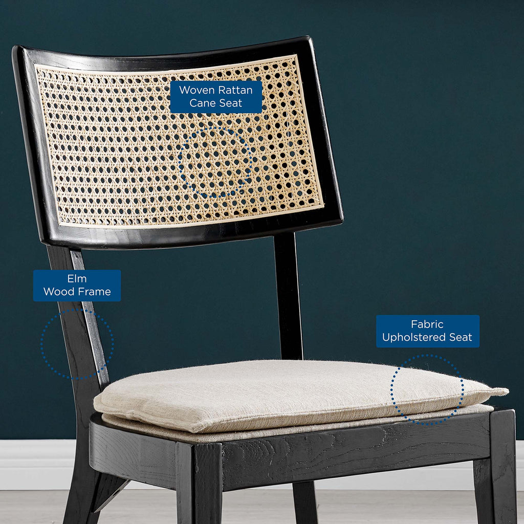 Caledonia Wood Dining Chair - Black Beige