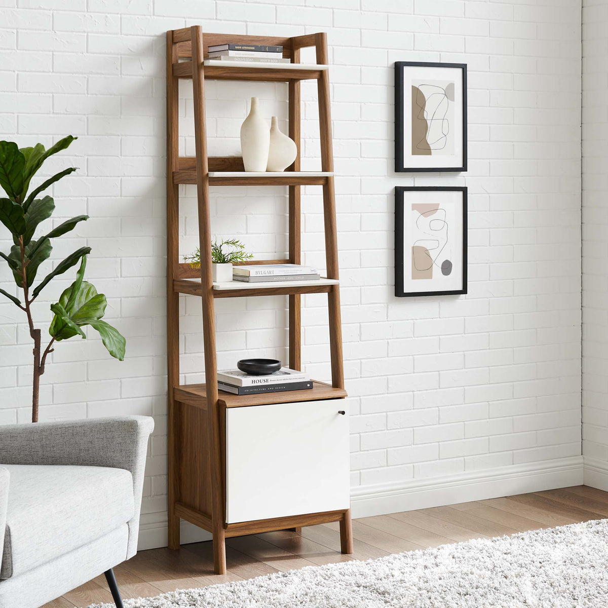 Bixby 21" Bookshelf - Walnut White