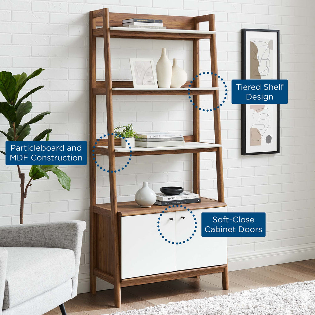Bixby 33" Bookshelf - Walnut White