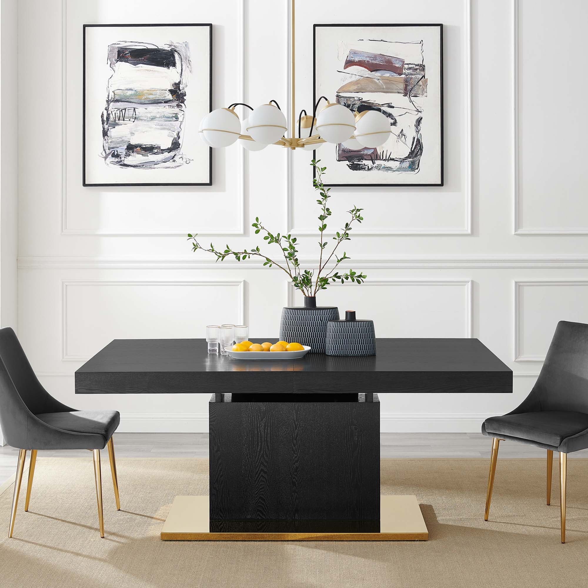Vector Expandable Dining Table - Black Gold