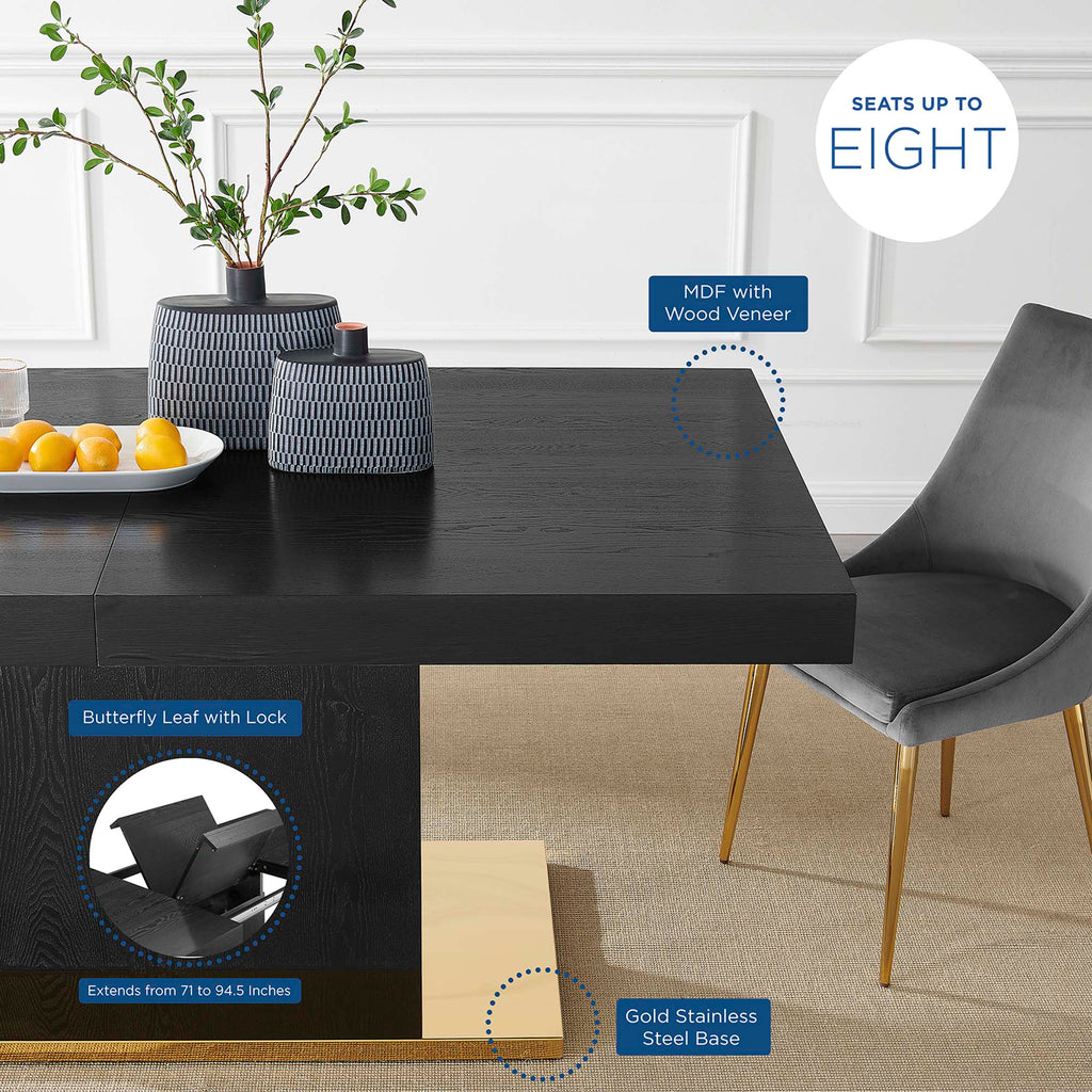Vector Expandable Dining Table - Black Gold