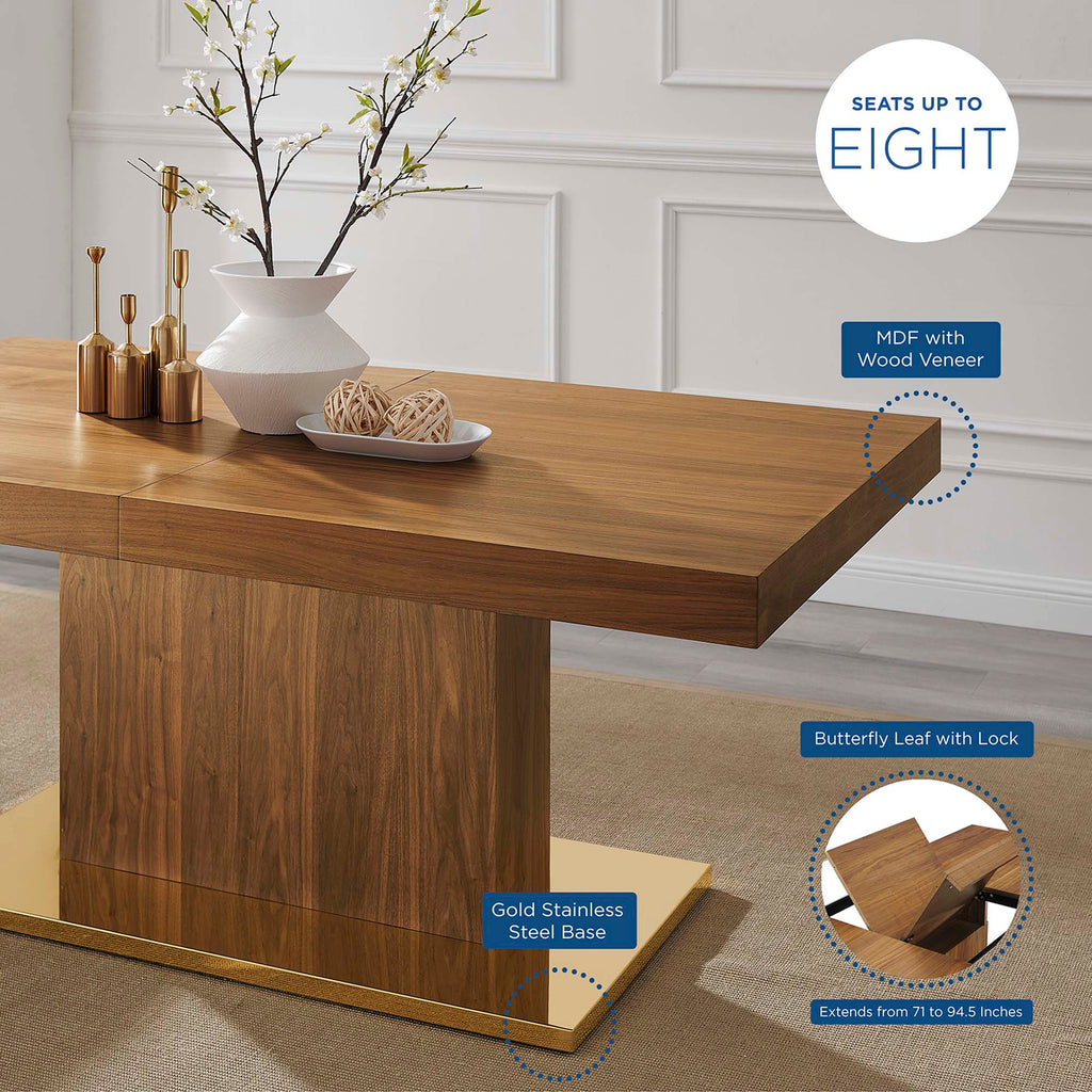 Vector Expandable Dining Table - Walnut Gold