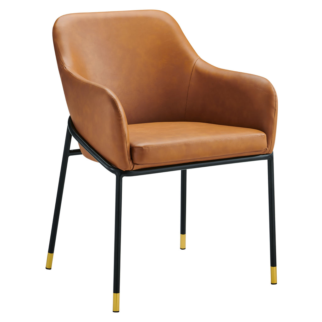 Jovi Vegan Leather Dining Chair - Black Tan