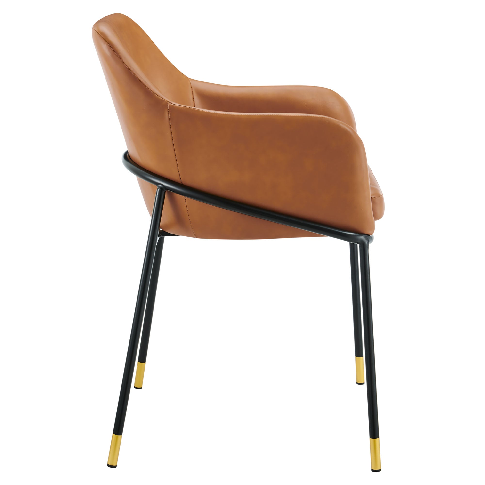 Jovi Vegan Leather Dining Chair - Black Tan