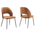 Nico Vegan Leather Dining Chair Set of 2 - Black Tan