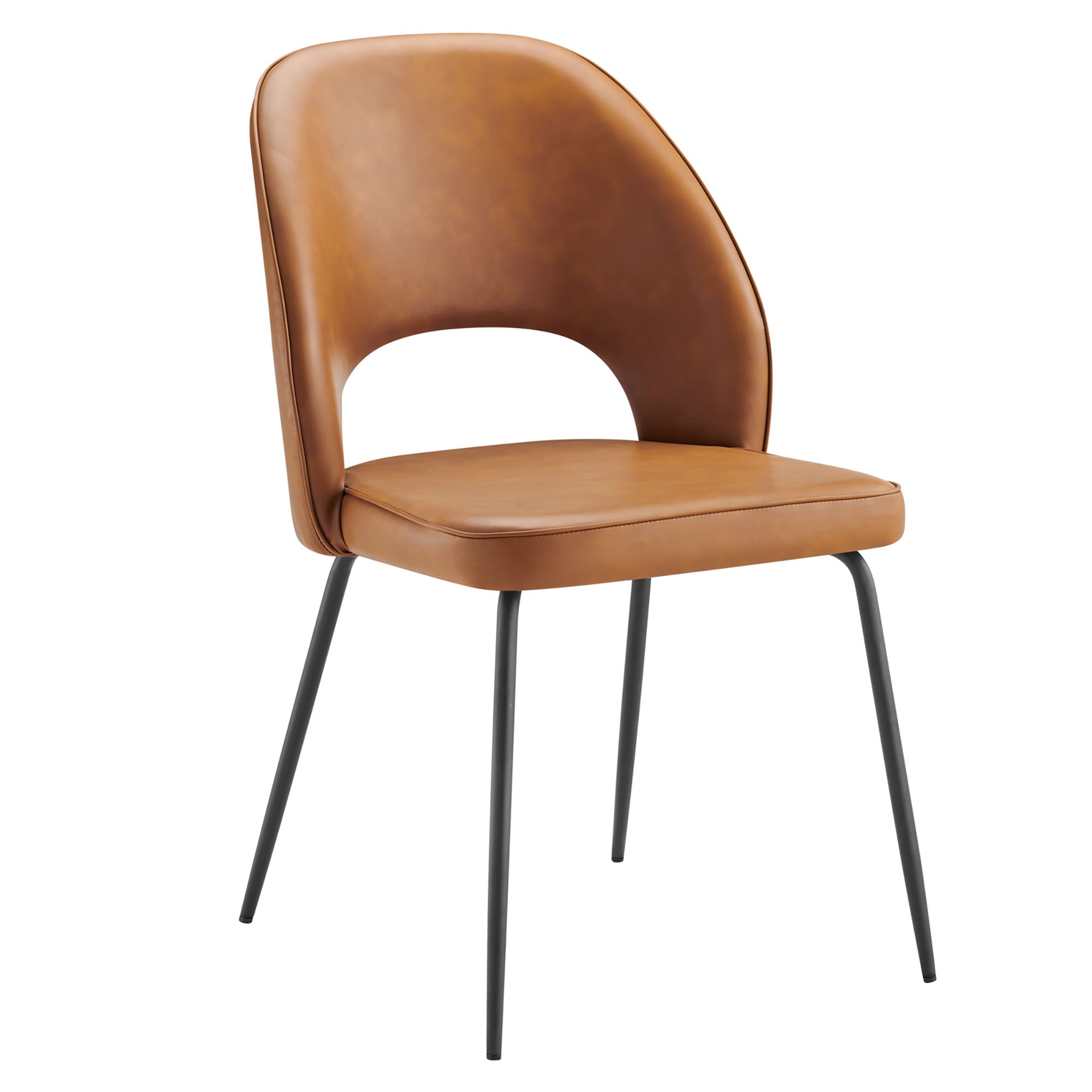 Nico Vegan Leather Dining Chair Set of 2 - Black Tan