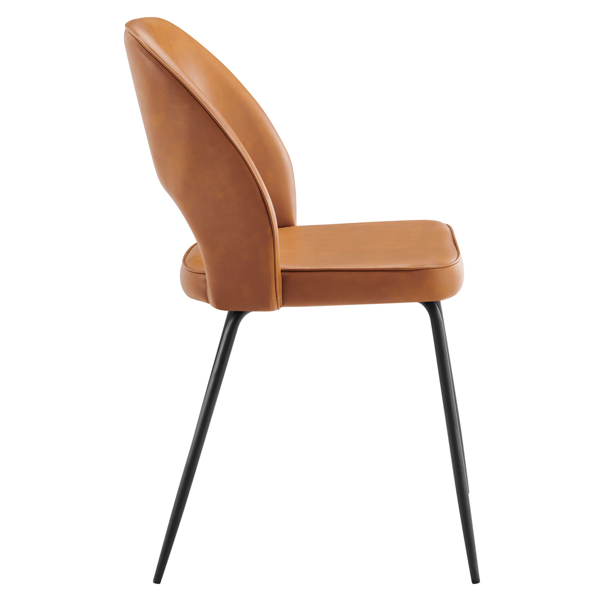 Nico Vegan Leather Dining Chair Set of 2 - Black Tan