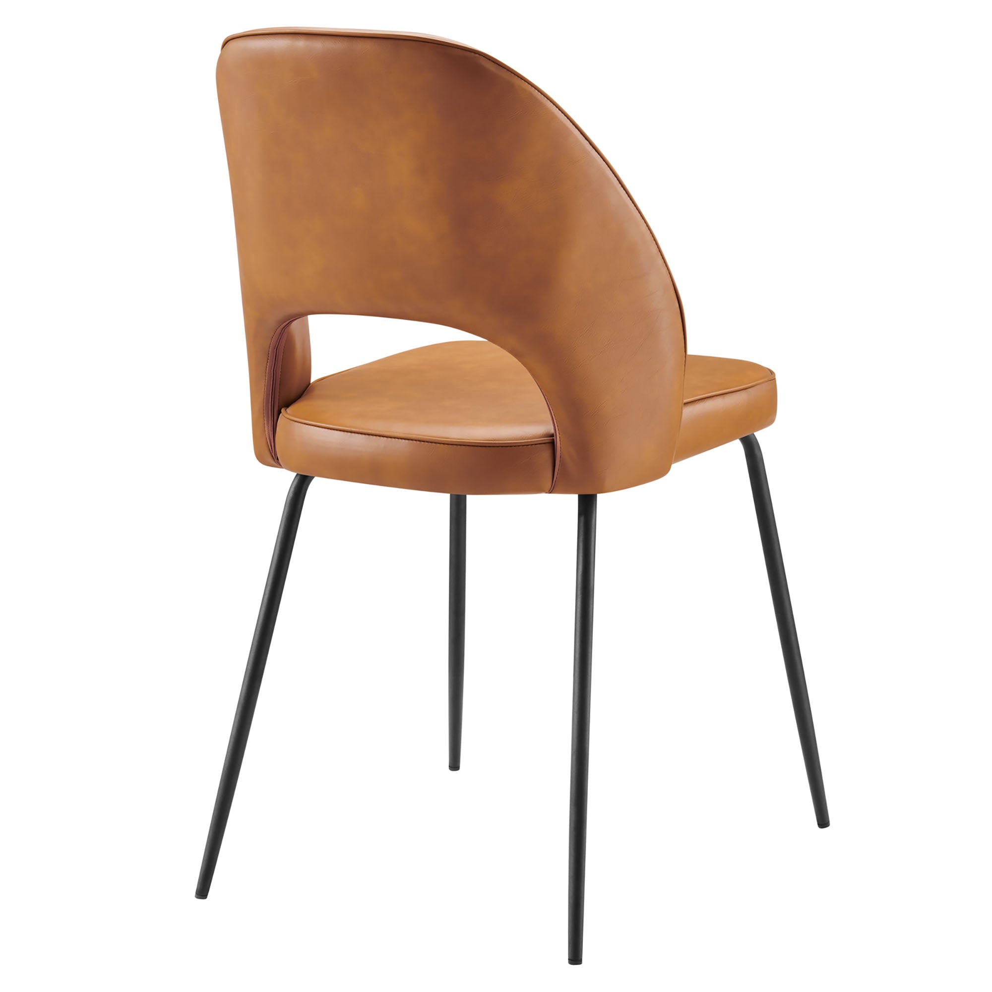 Nico Vegan Leather Dining Chair Set of 2 - Black Tan