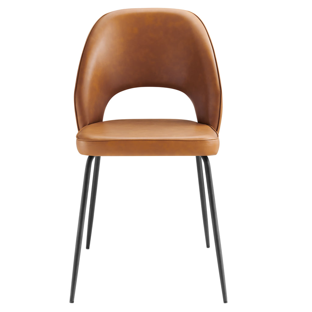 Nico Vegan Leather Dining Chair Set of 2 - Black Tan