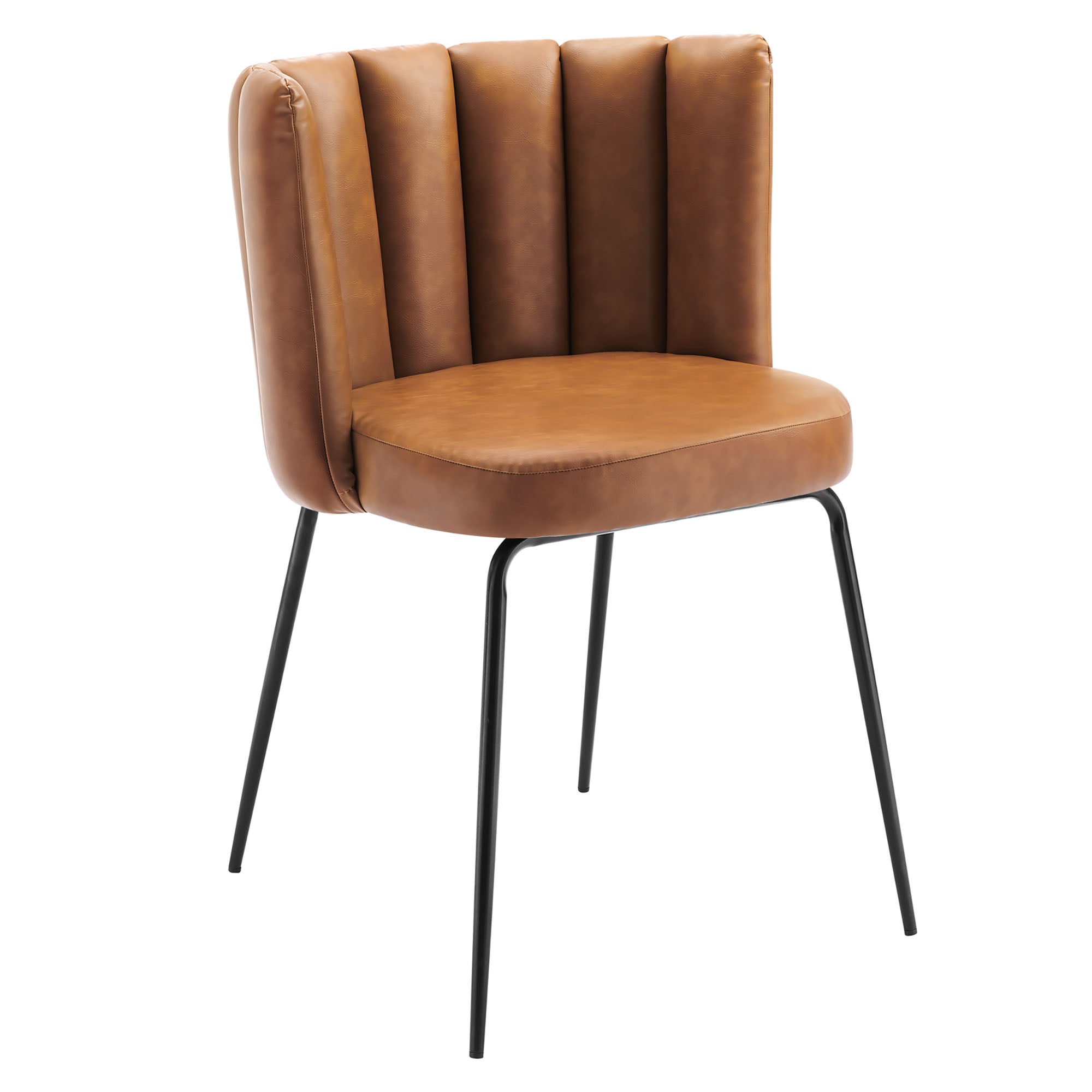 Virtue Vegan Leather Dining Chair Set of 2 - Black Tan