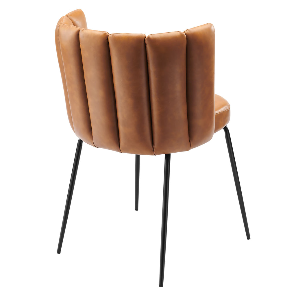 Virtue Vegan Leather Dining Chair Set of 2 - Black Tan