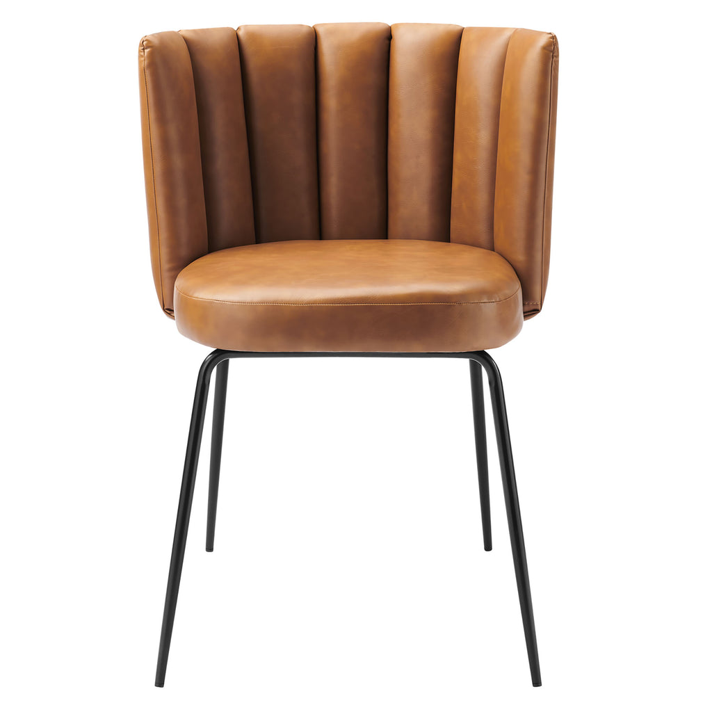 Virtue Vegan Leather Dining Chair Set of 2 - Black Tan