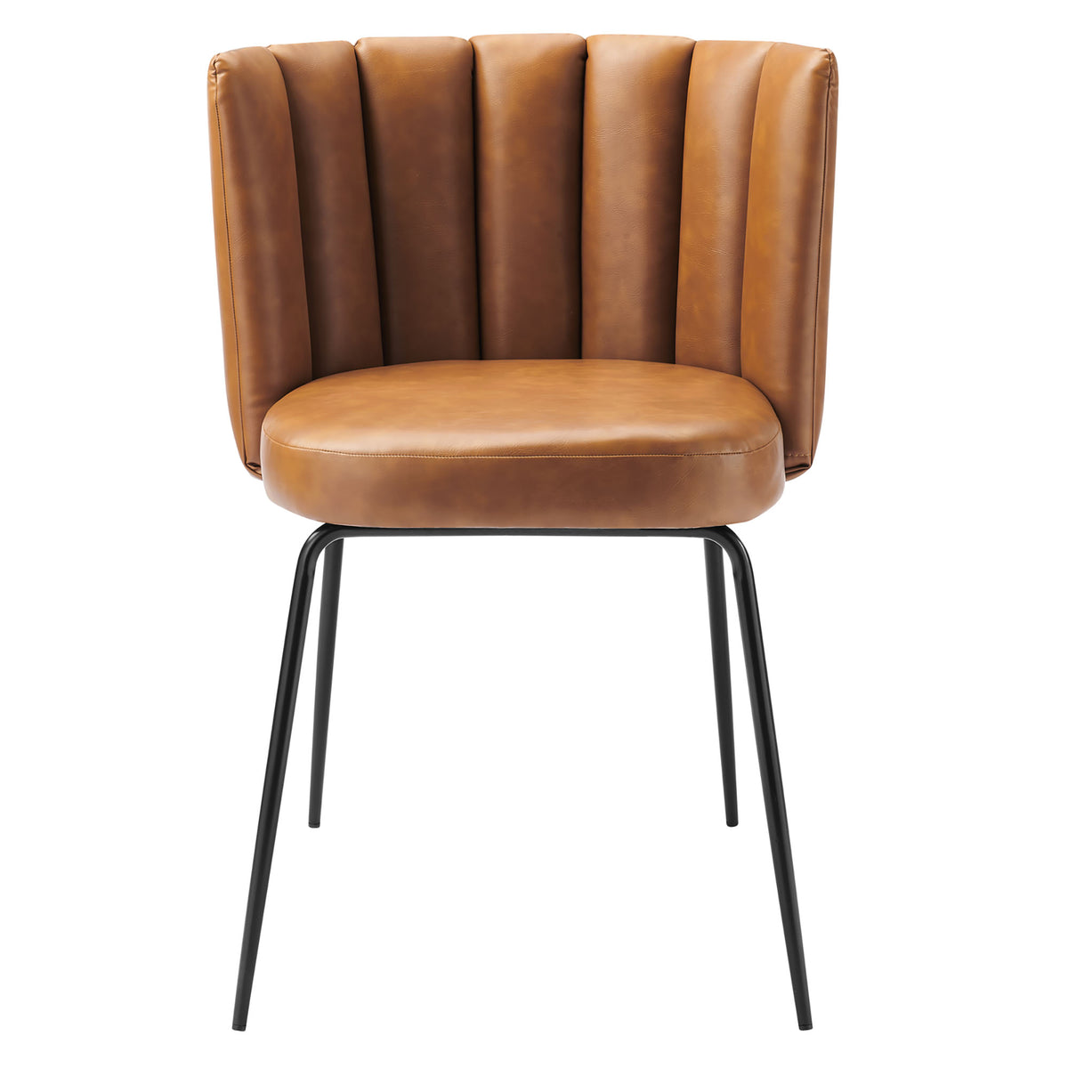 Virtue Vegan Leather Dining Chair Set of 2 - Black Tan