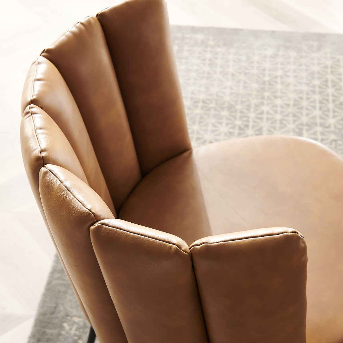 Virtue Vegan Leather Dining Chair Set of 2 - Black Tan