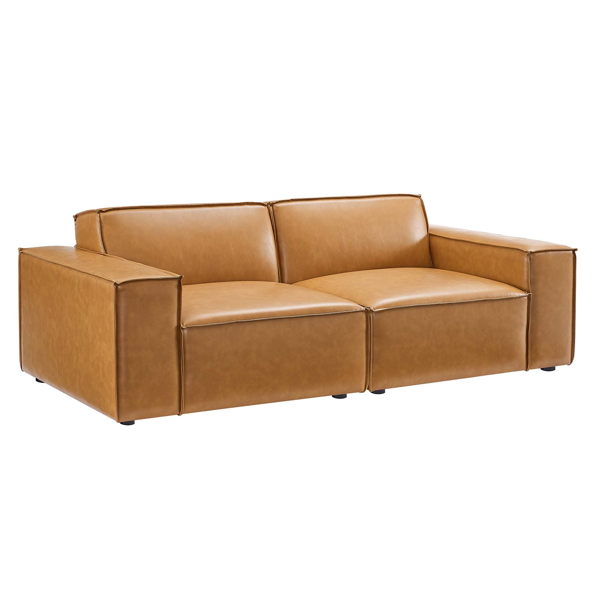 Restore Vegan Leather Loveseat - Tan