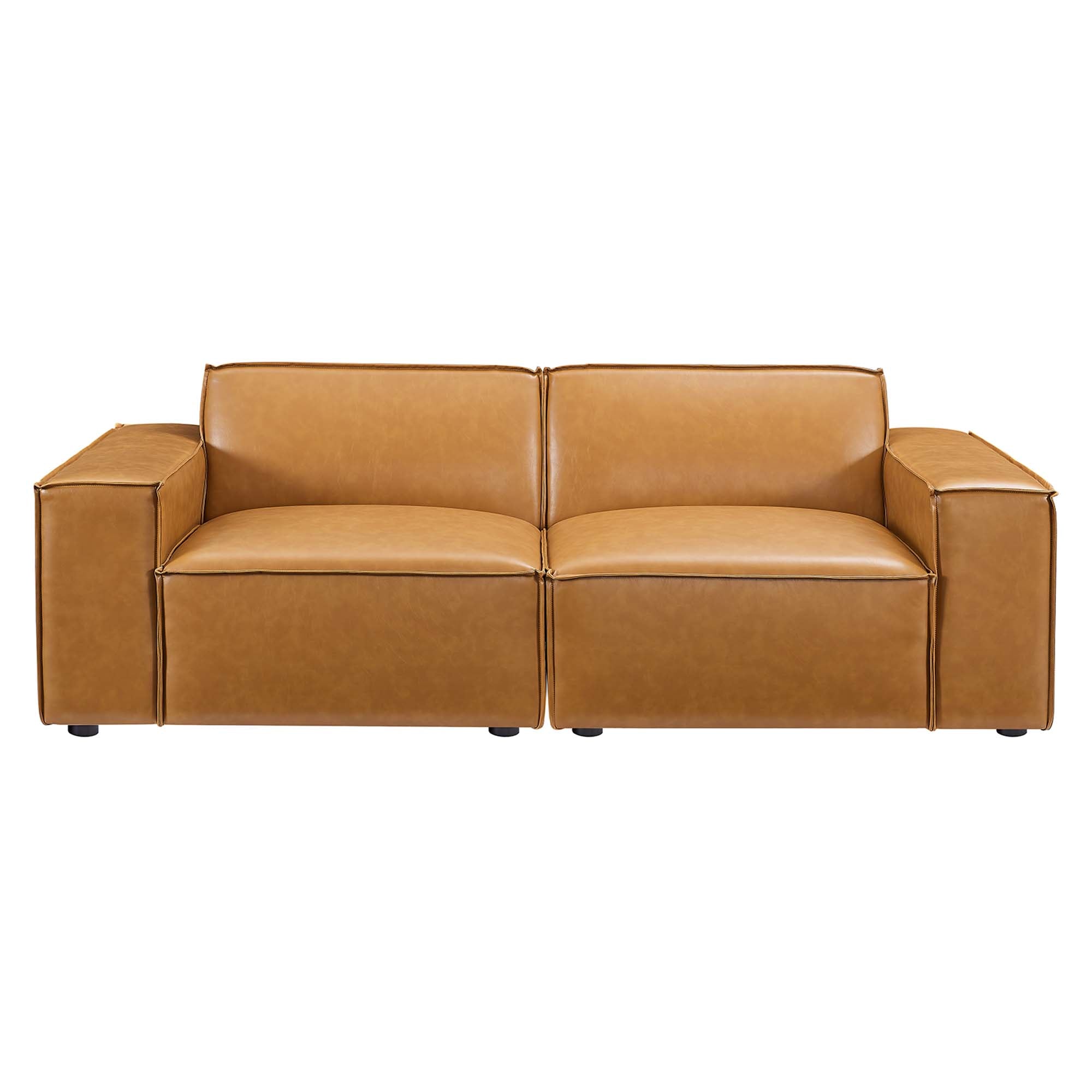 Restore Vegan Leather Loveseat - Tan