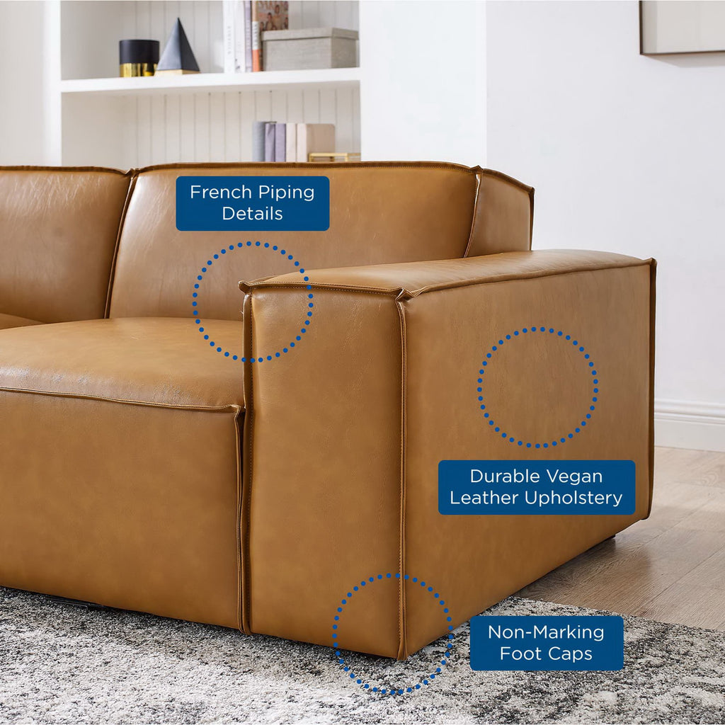 Restore 3-Piece Vegan Leather Sofa - Tan