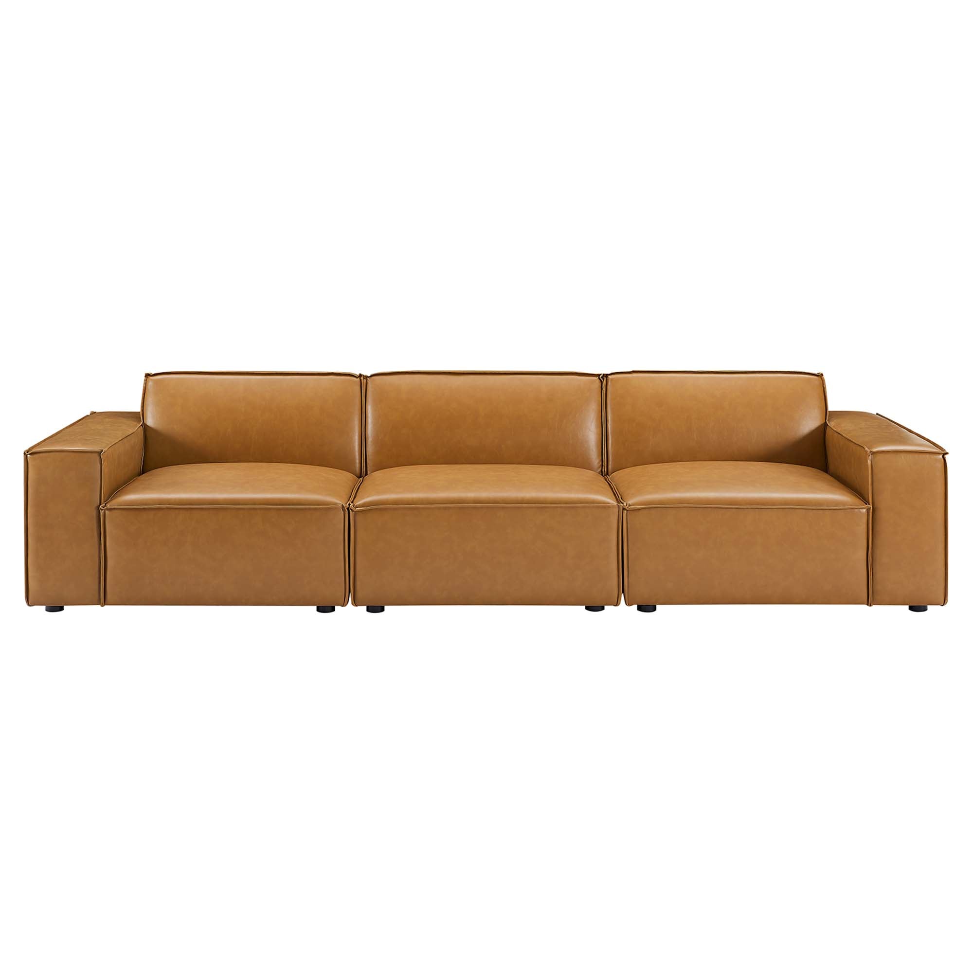 Restore 3-Piece Vegan Leather Sofa - Tan