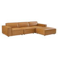 Restore 4-Piece Vegan Leather Sectional Sofa - Tan
