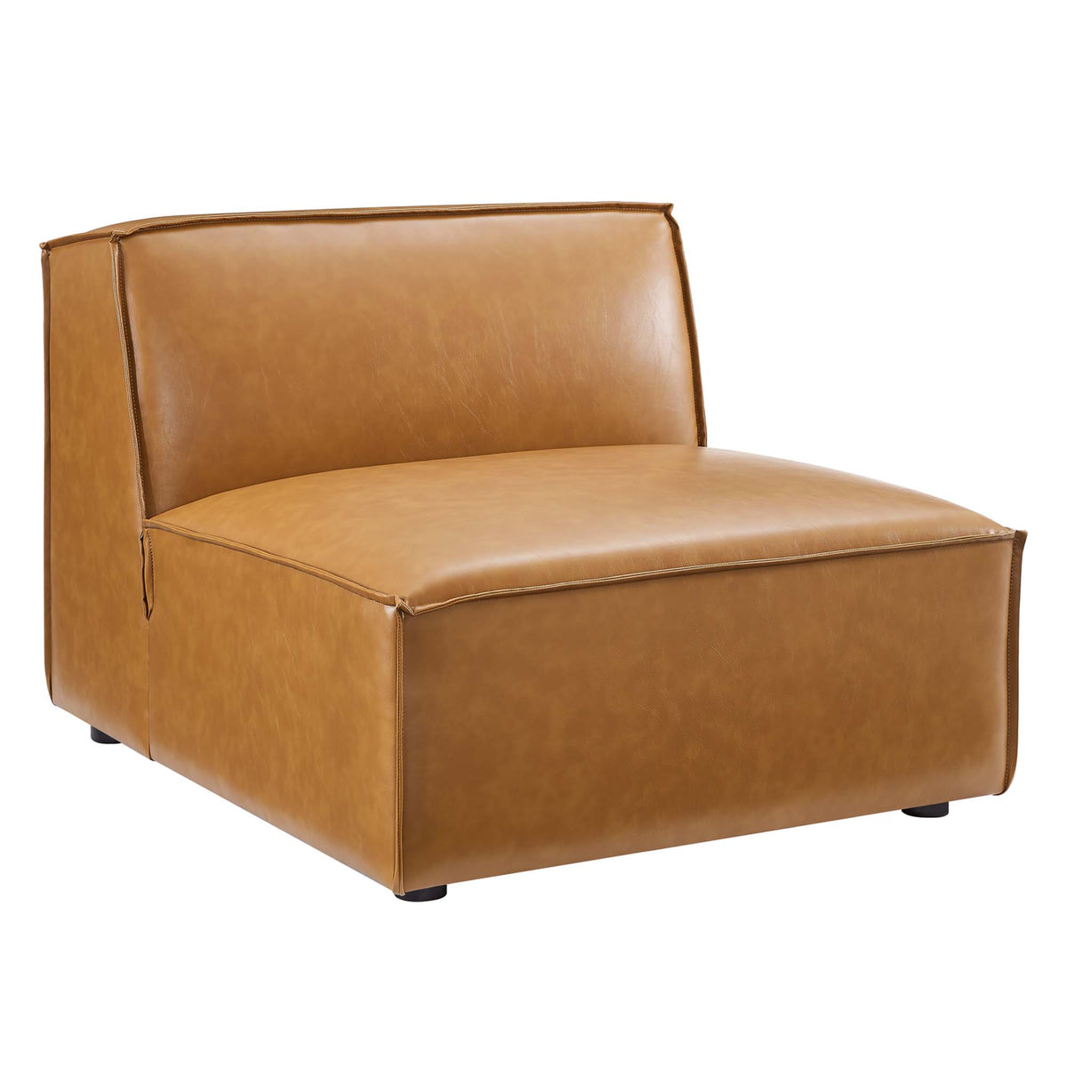 Restore 4-Piece Vegan Leather Sectional Sofa - Tan