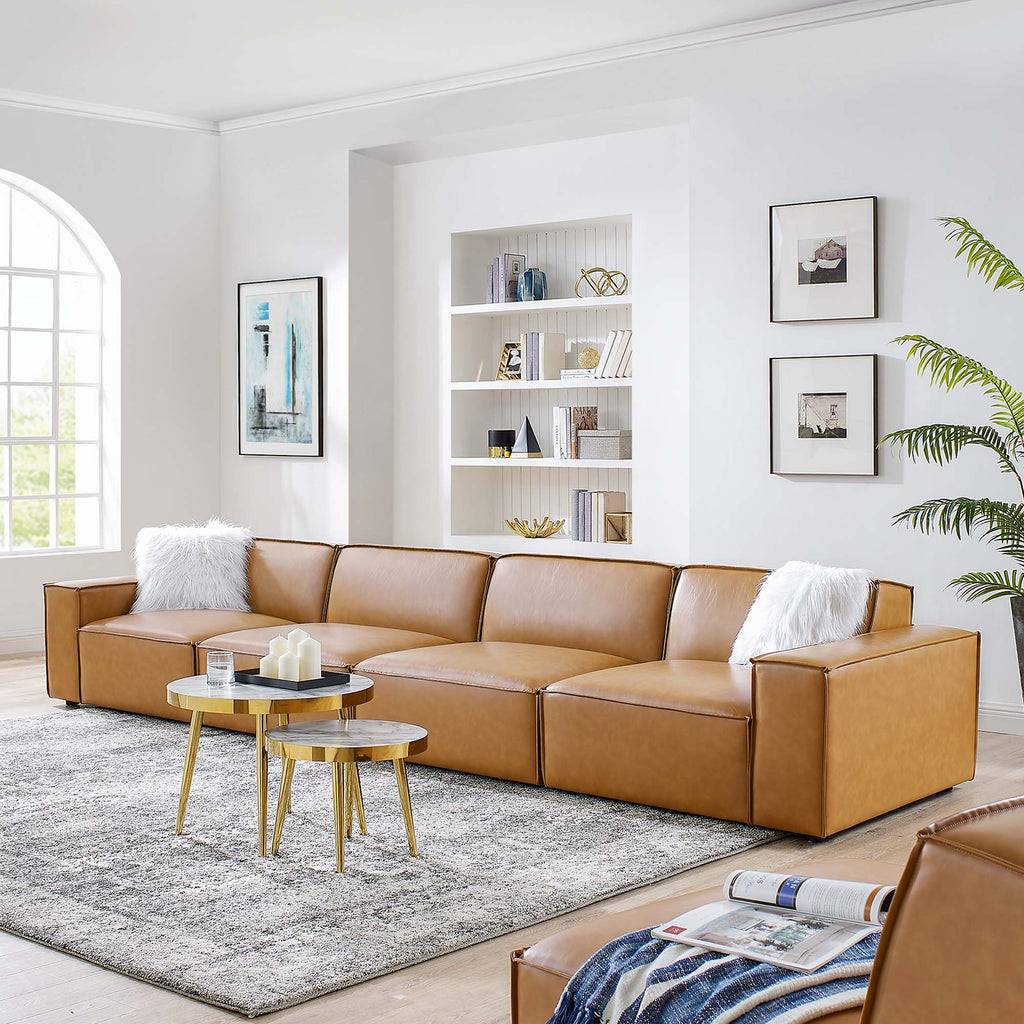 Restore 4-Piece Vegan Leather Sofa - Tan