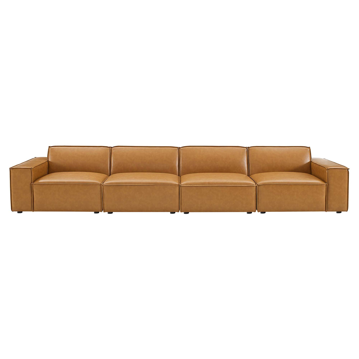 Restore 4-Piece Vegan Leather Sofa - Tan