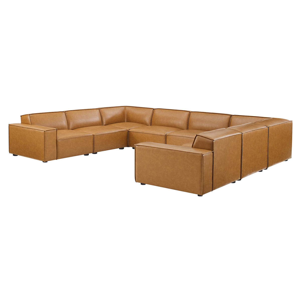 Restore 8-Piece Vegan Leather Sectional Sofa - Tan