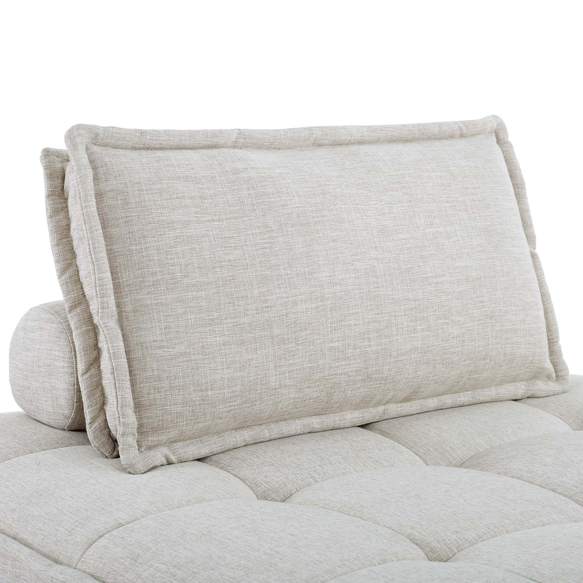 Saunter Tufted Fabric Armless Chair - Beige