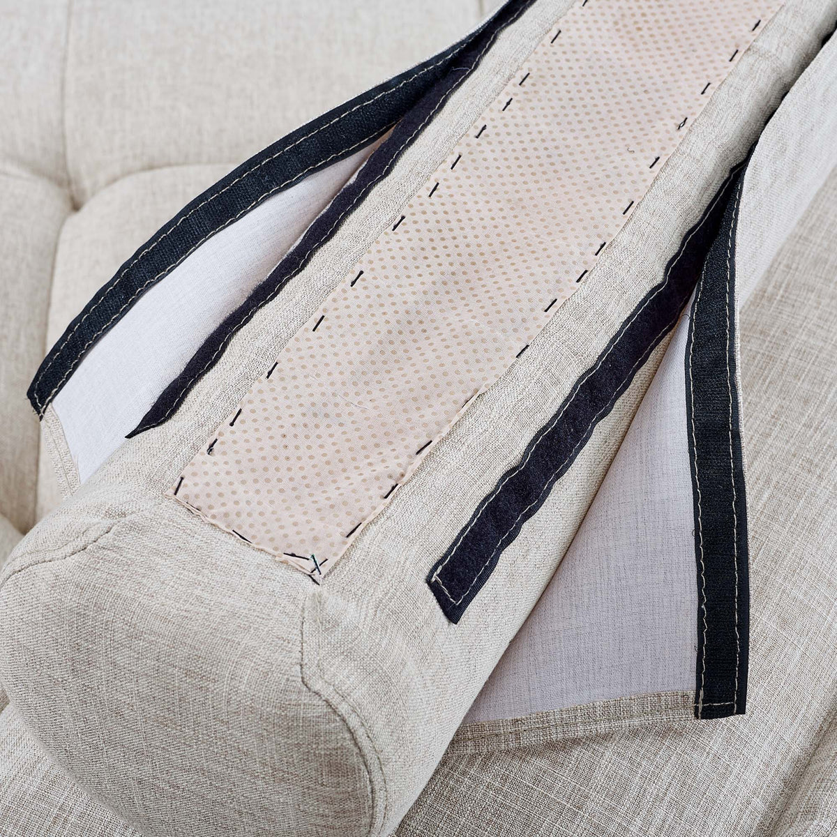 Saunter Tufted Fabric Armless Chair - Beige