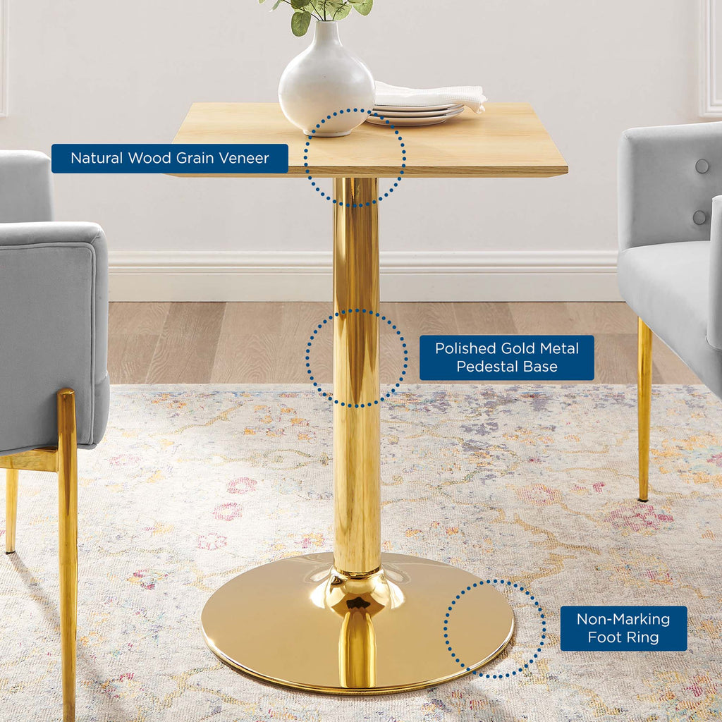 Verne 24" Square Dining Table - Gold Natural