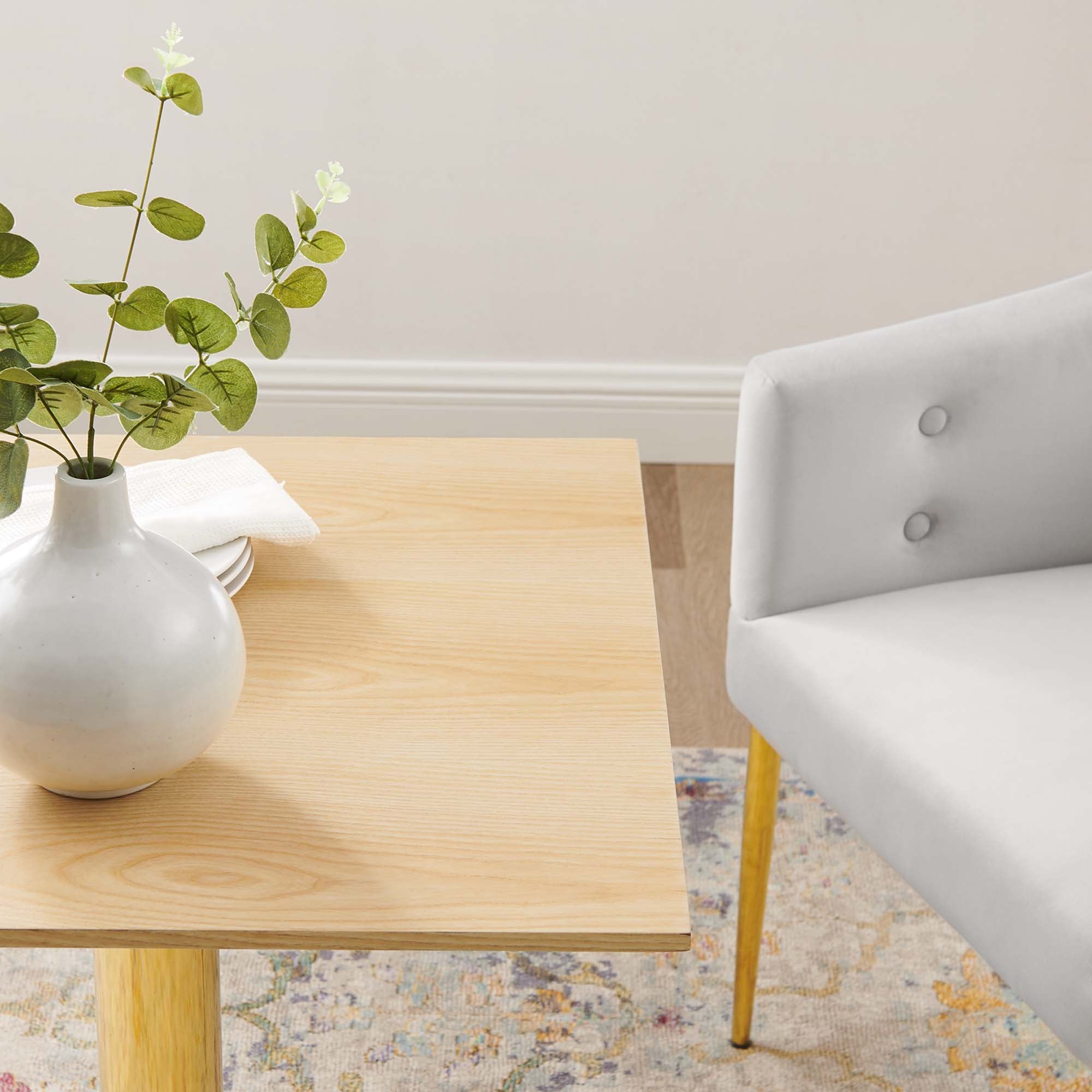 Verne 24" Square Dining Table - Gold Natural