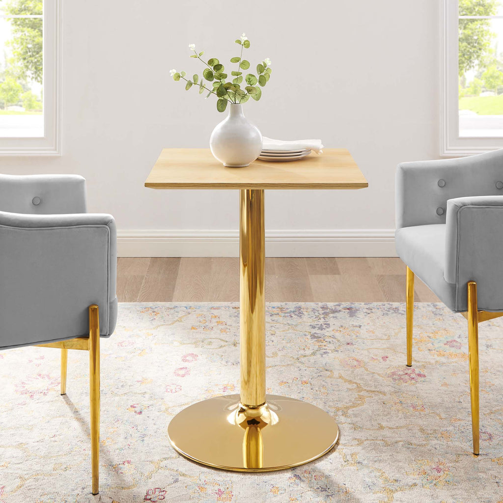 Verne 24" Square Dining Table - Gold Natural