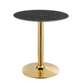 Verne 28" Artificial Marble Dining Table - Gold Black
