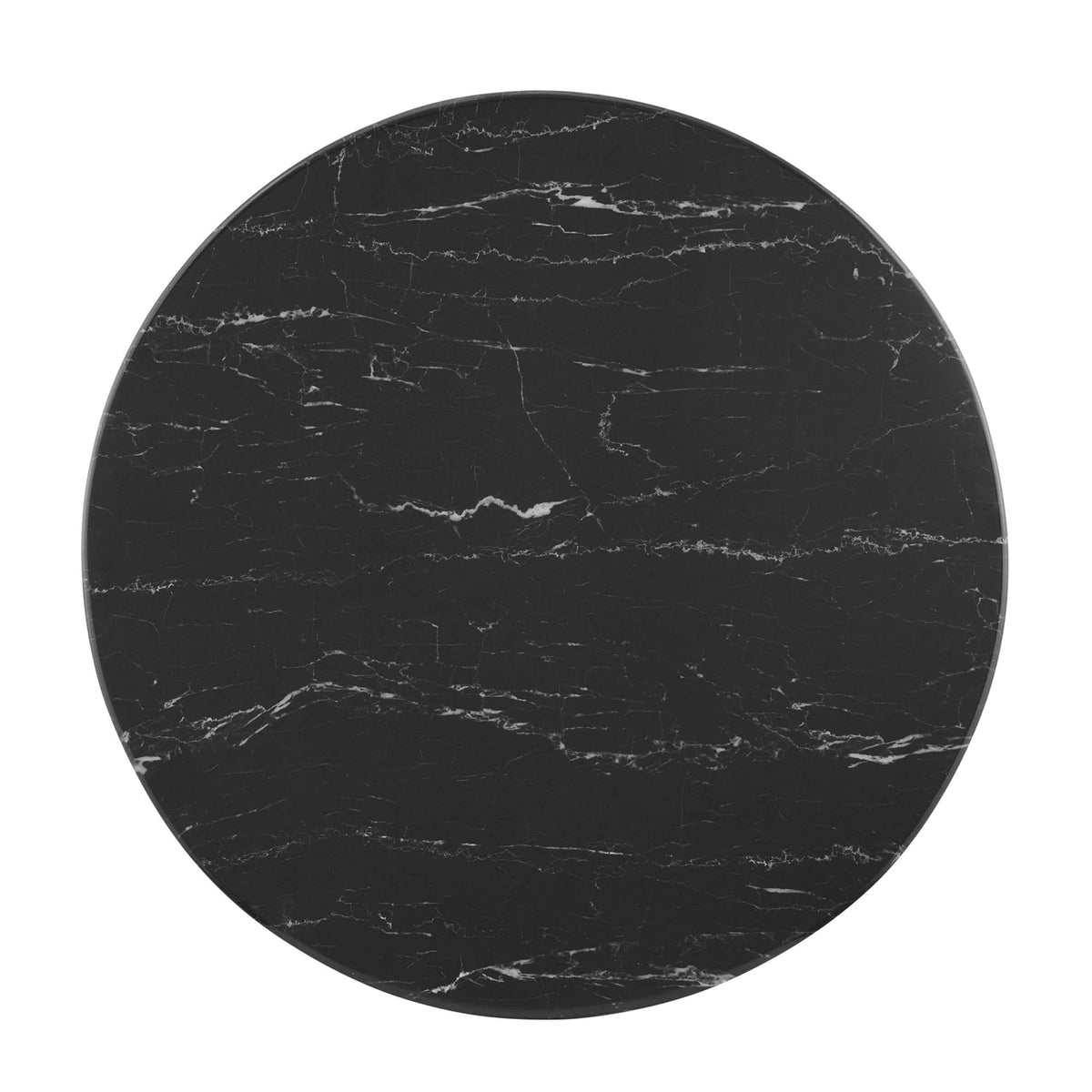 Verne 28" Artificial Marble Dining Table - Gold Black