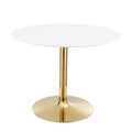 Verne 40" Dining Table - Gold White
