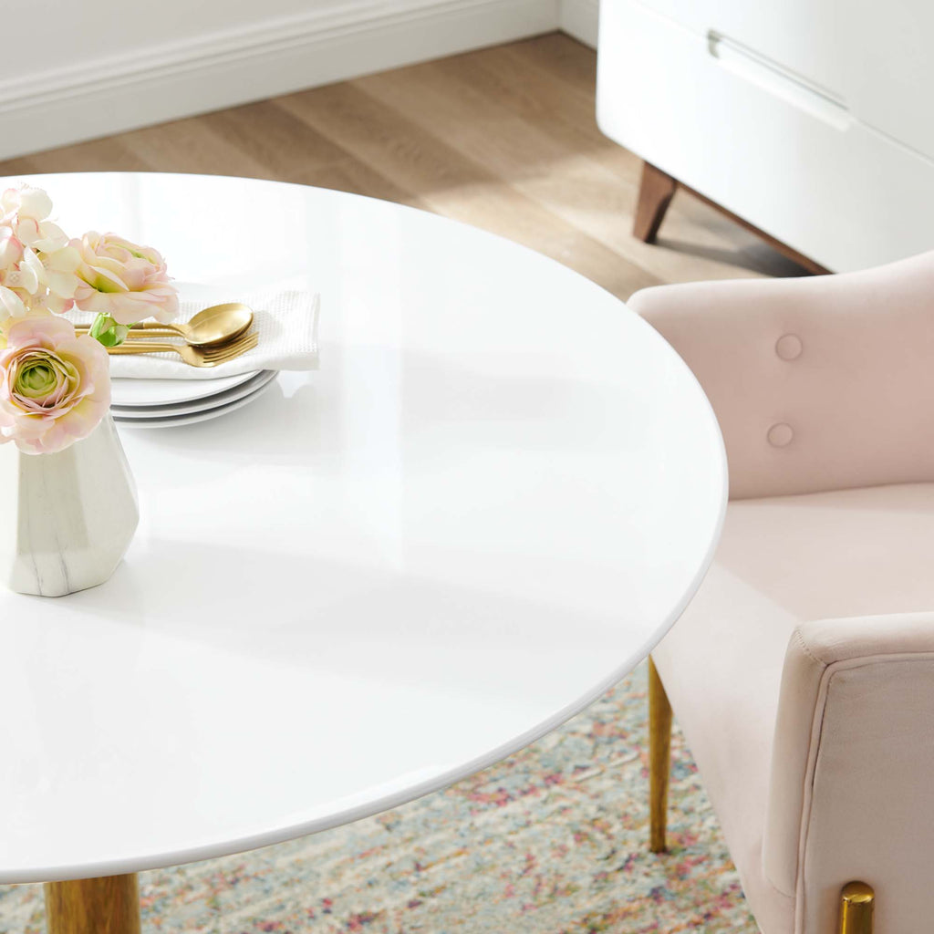 Verne 40" Dining Table - Gold White