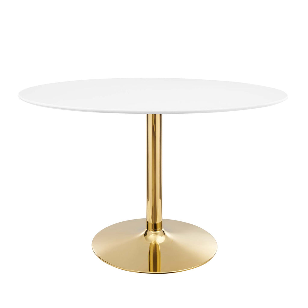 Verne 48" Oval Dining Table - Gold White