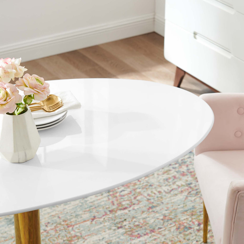 Verne 48" Oval Dining Table - Gold White
