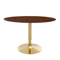 Verne 48" Oval Dining Table - Gold Walnut