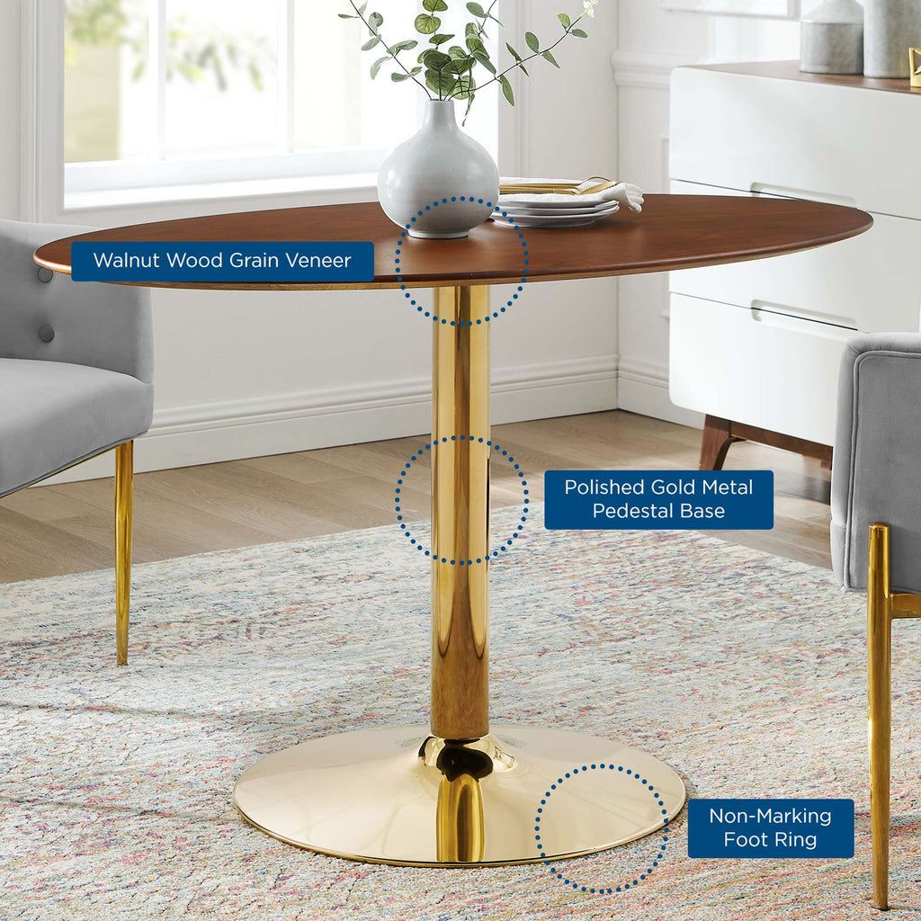 Verne 48" Oval Dining Table - Gold Walnut