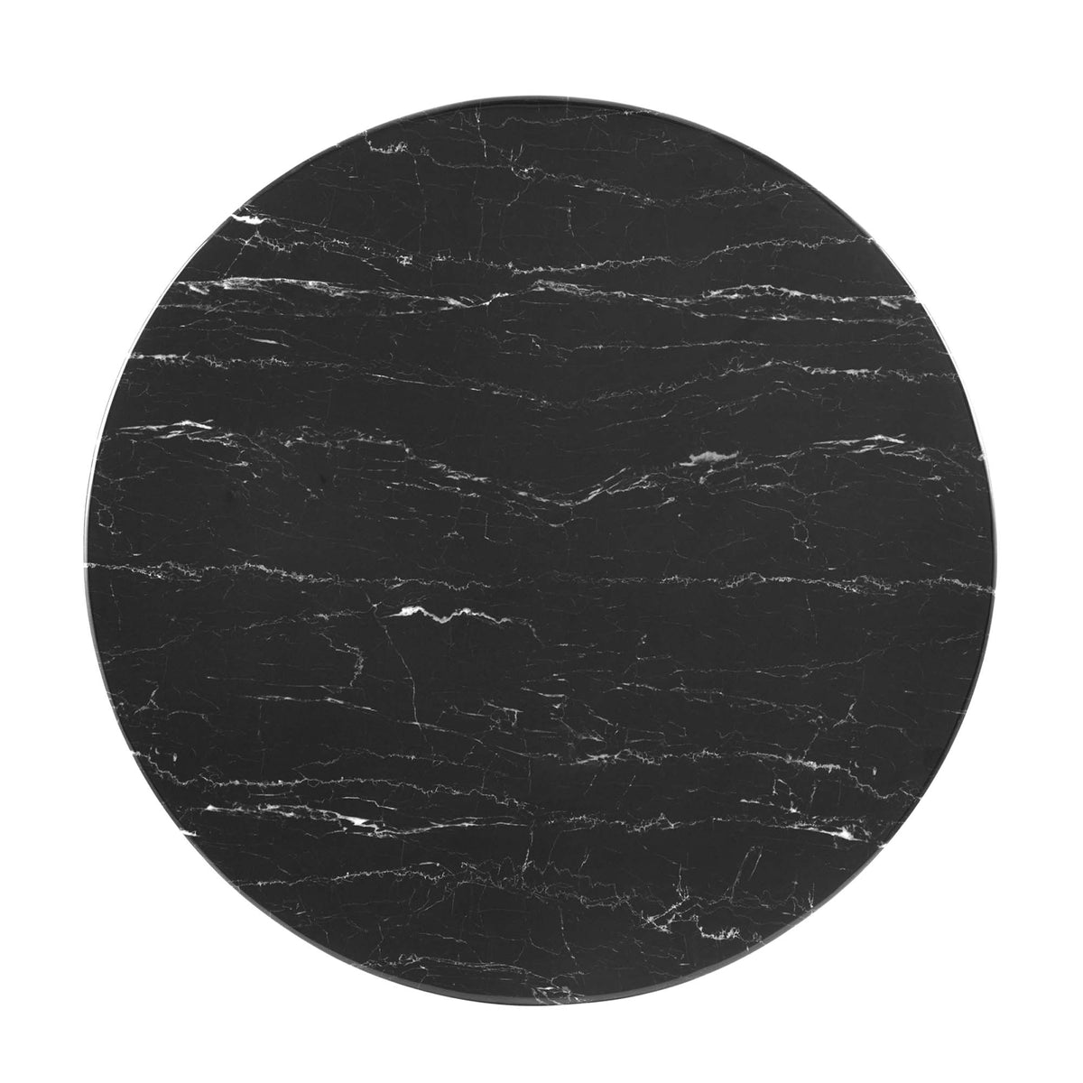 Verne 40" Artificial Marble Dining Table - Gold Black