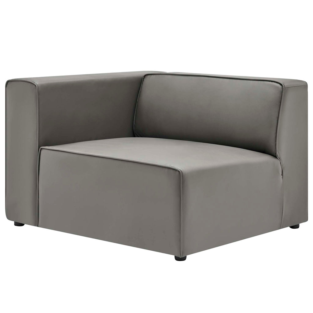 Mingle 2-Piece Vegan Leather Sectional Sofa Loveseat - Gray